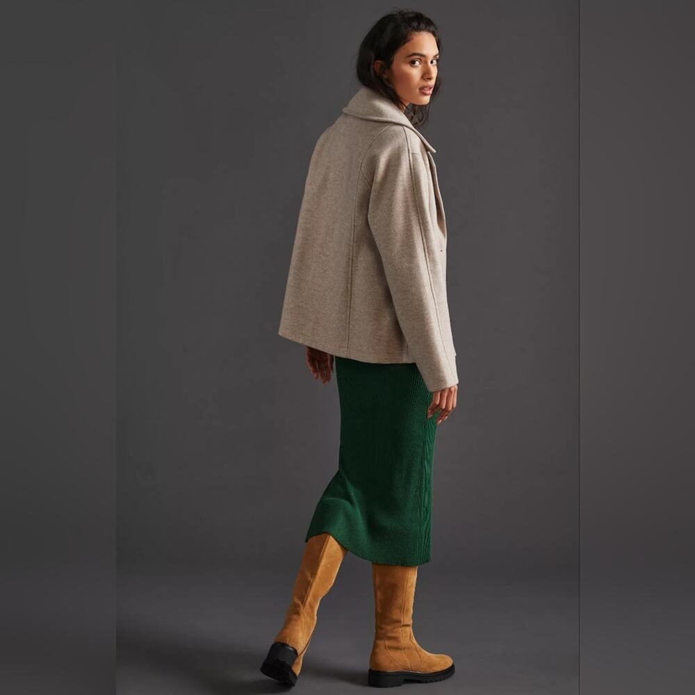 Avec Les Filles Sailor Pea Coat Oatmeal L - Picture 4 of 4